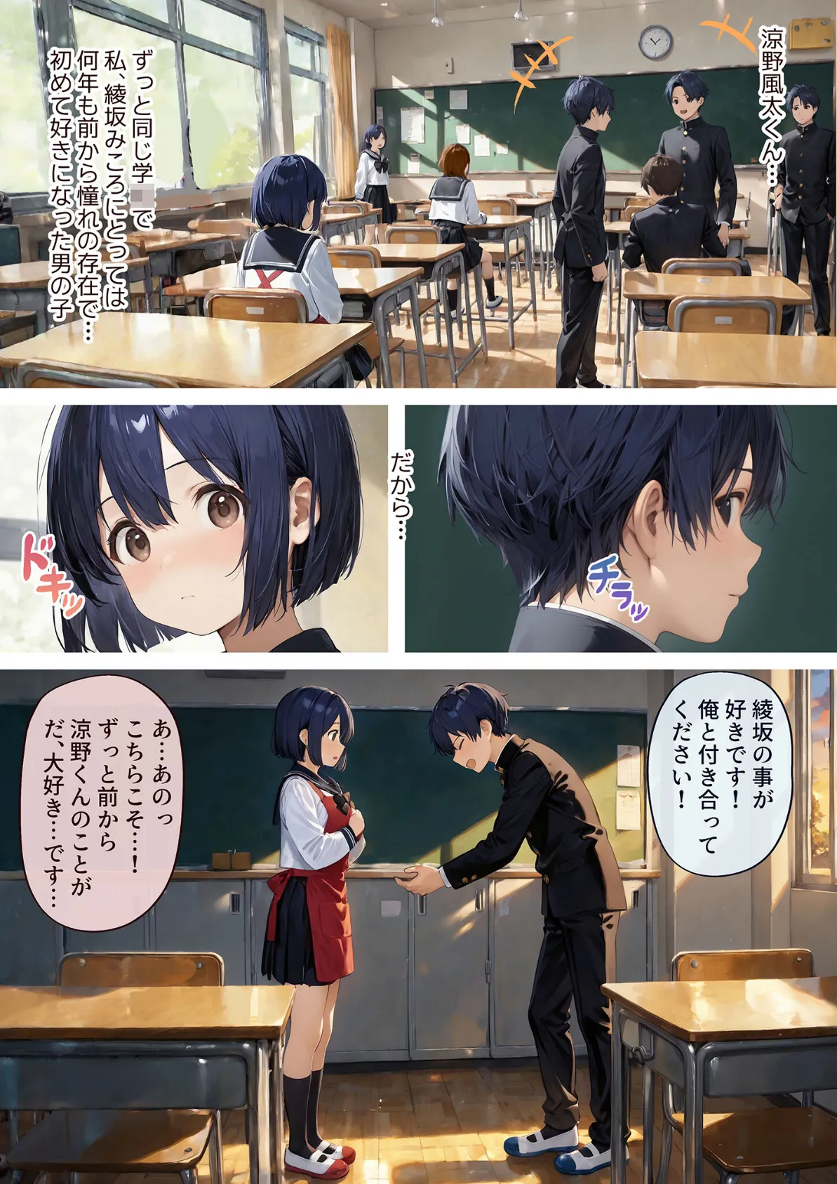 はじめてカップル-引っ込み思案な巨乳女子、綾坂みころとあまあま初えっち- モザイク版 4ページ