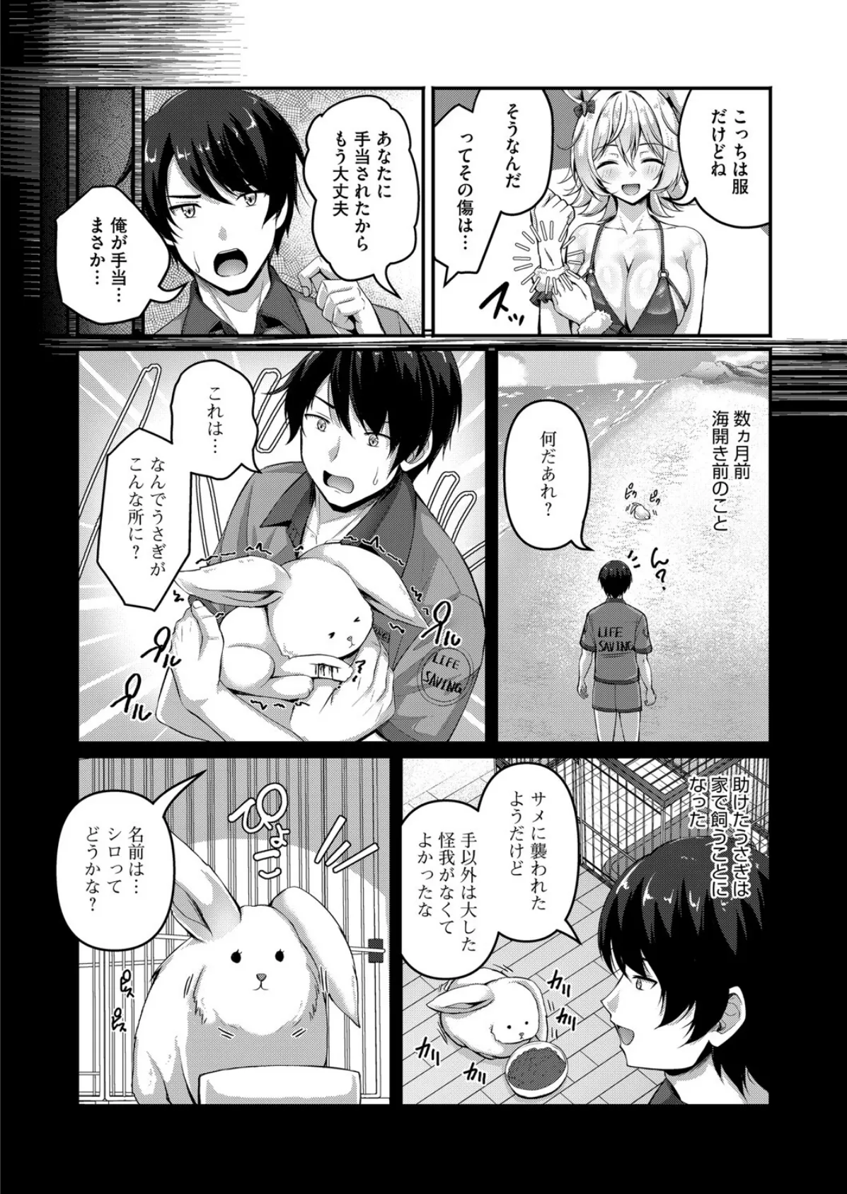 真夏の砂浜のしろうさぎ 3ページ