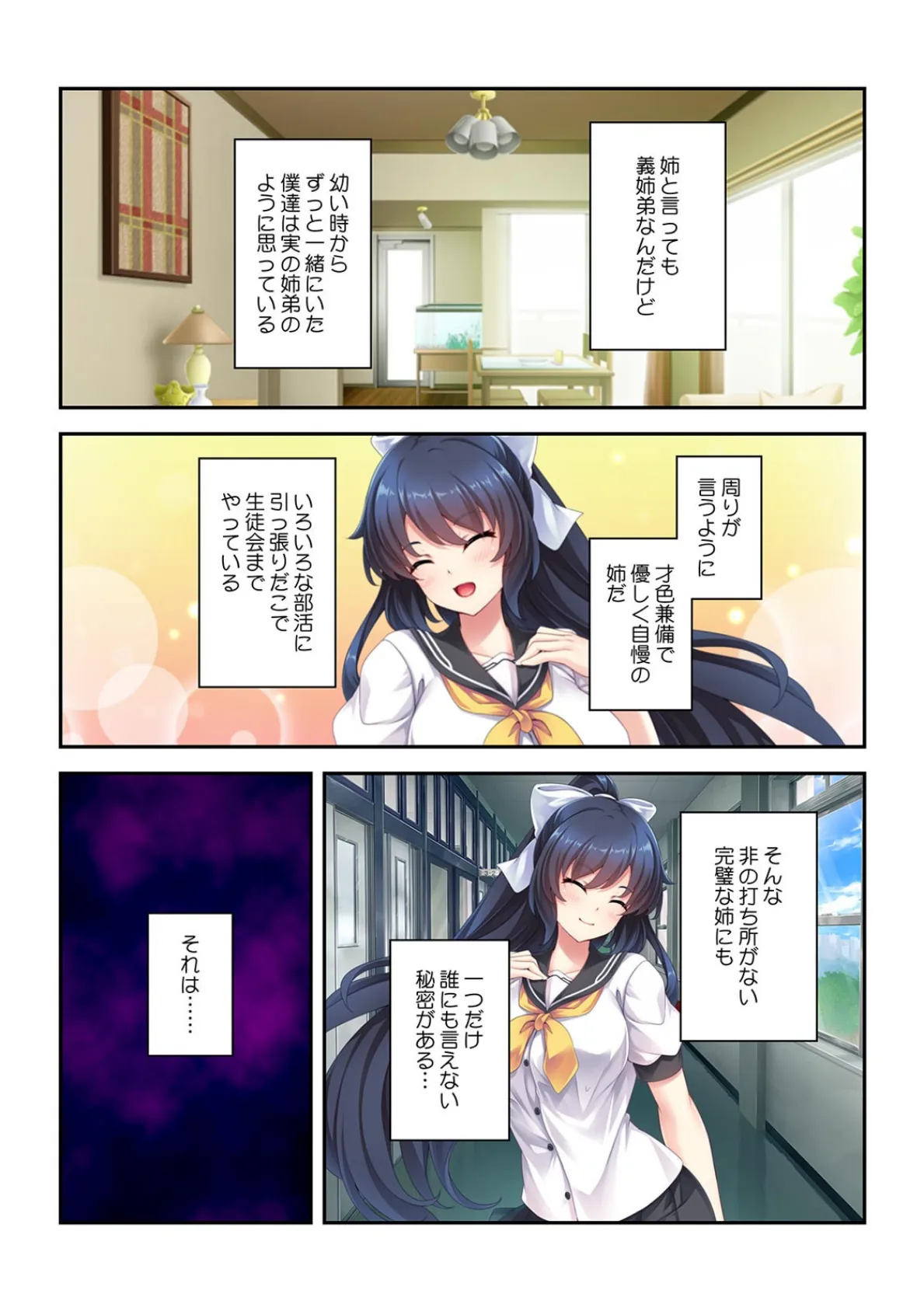 「どうしよう、おしっこでちゃう…!」お姉ちゃんと電車で内緒のお漏らしセックス【フルカラー】 4ページ