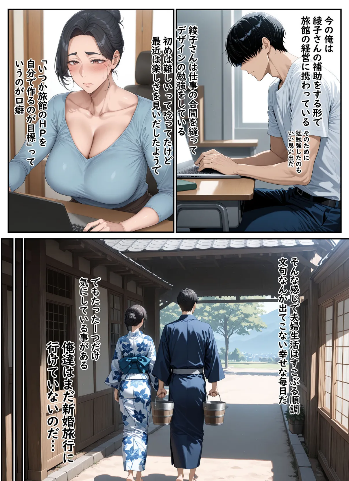 欲求不満を隠し続けてきた未亡人女将と汗だくで求め合う温泉宿の夜2 モザイク版 6ページ